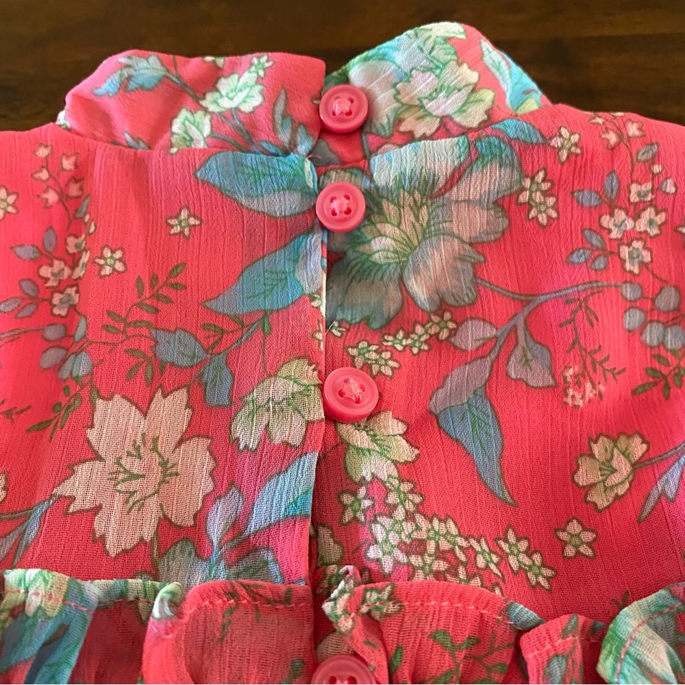 Janie and Jack Special Occasion Floral Tiered Ruffle Dress - Picture 8 of 9